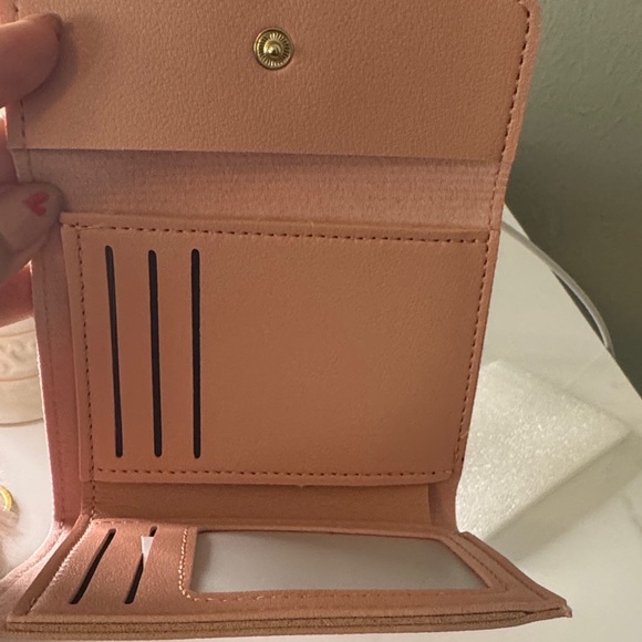 Pink Wallet with Pom Pom Keychain All Inclusive NWOT - Picture 4 of 5